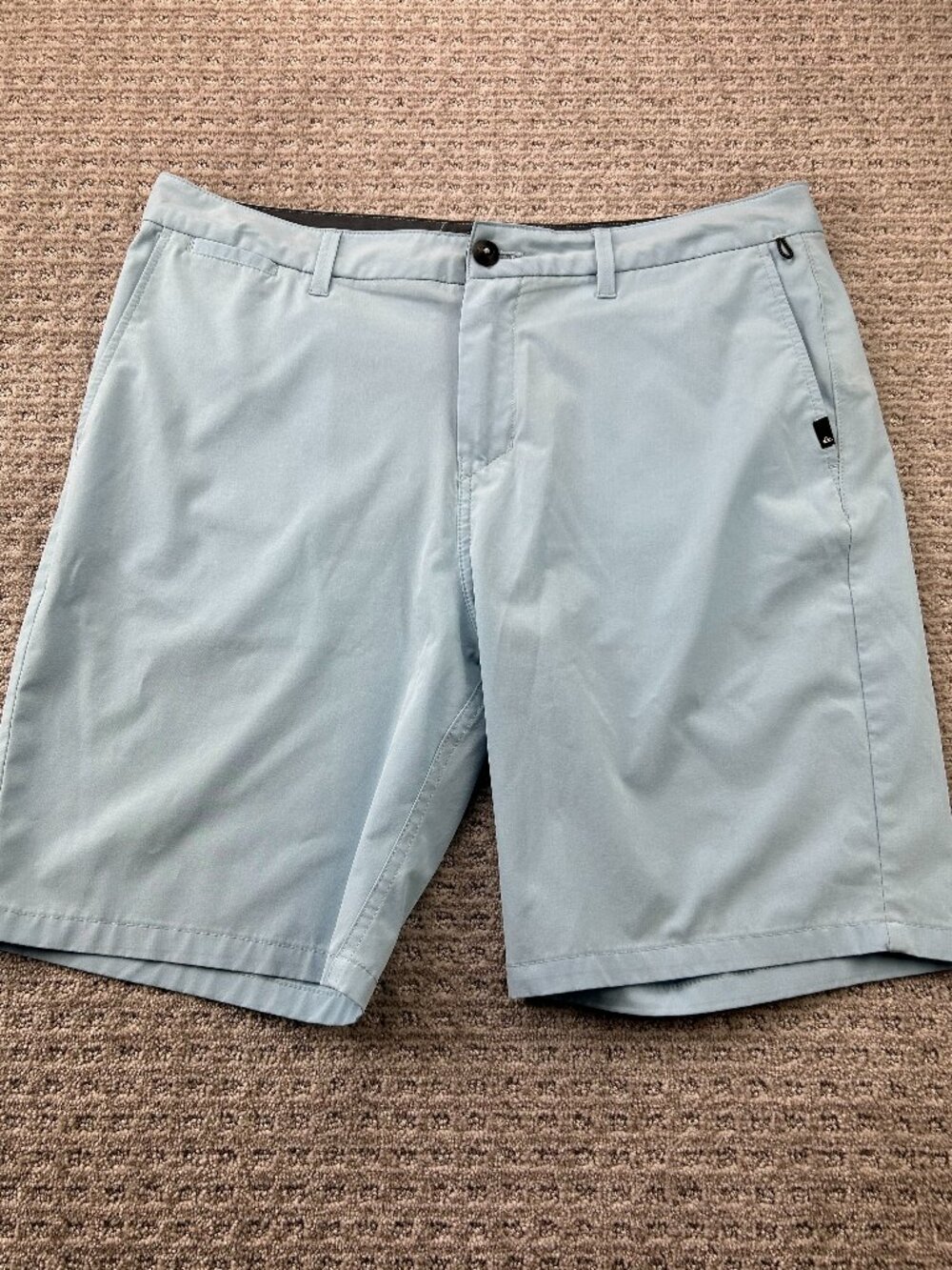 Quiksilver Amphibian Shorts Men 36 Baby Blue 4 Way Stretch Swim Trunks Boards